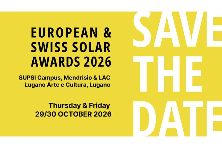 Solar Machines Conference |&nbsp;European & Swiss Solar Awards 2026, Mendrisio & Lugano, 29-30 October 2026